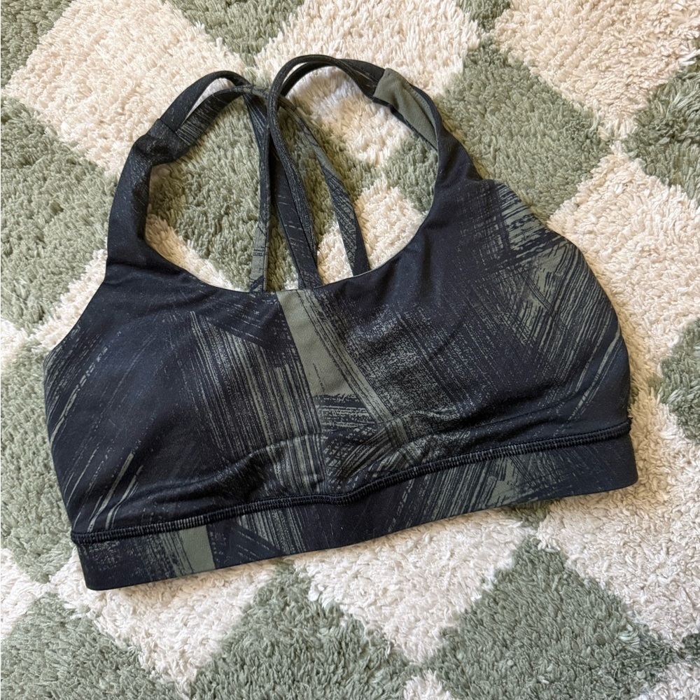 LULULEMON All Sport Bra 3 Strap — Wind Chill Fatigue Green Black / 6 (S)
